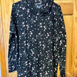 LuLaRoe Black Floral Long Sleeve Top